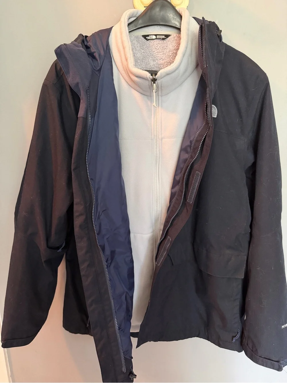 The North Face Men's Black Hooded Coat with Inner Fleece Jacket